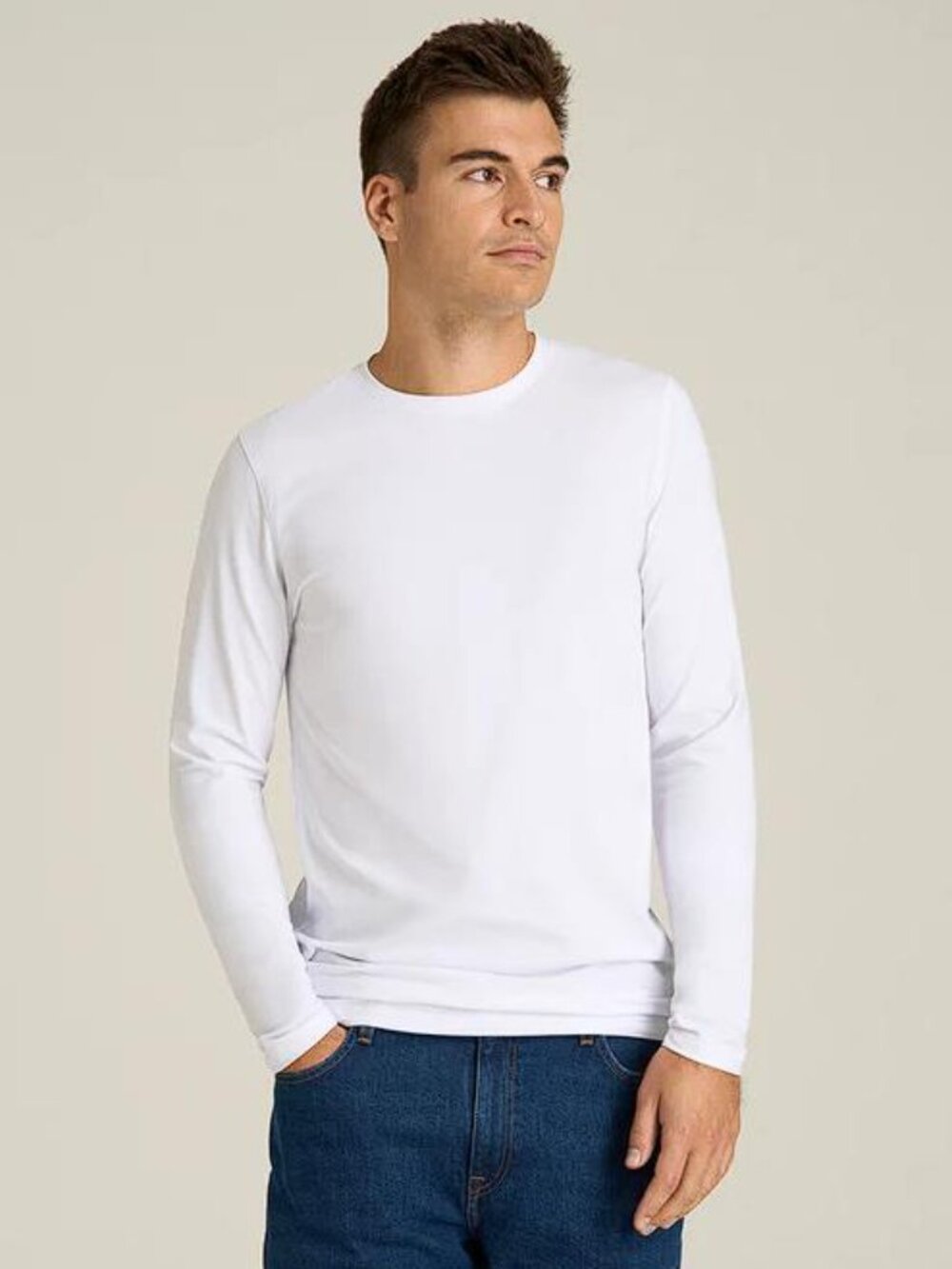 AMERICAN TALL Men's The Essential Modern Fit Crewneck Long Sleeve Tee Size XLXT